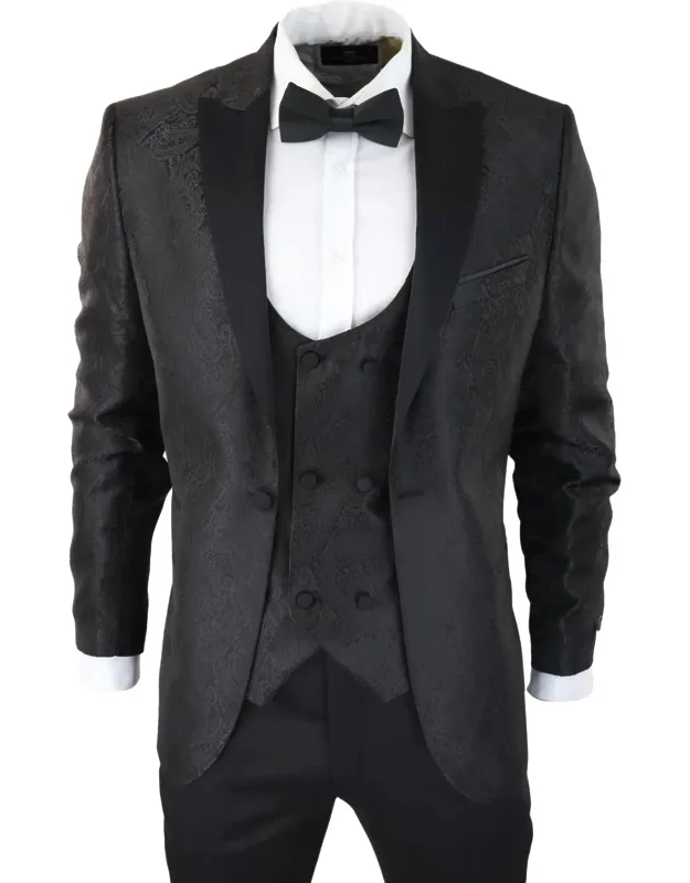 Tuxedo Blazer Waistcoat Brocade Satin Paisley Formal Dinner Jacket