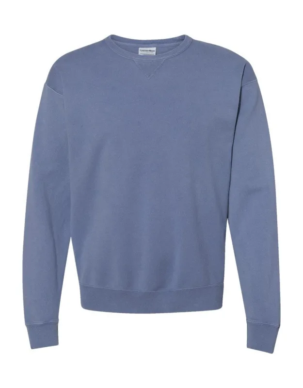 Comfortwash Crewneck Sweatshirt With Twill Neck Tape And Ribbed Cuffs