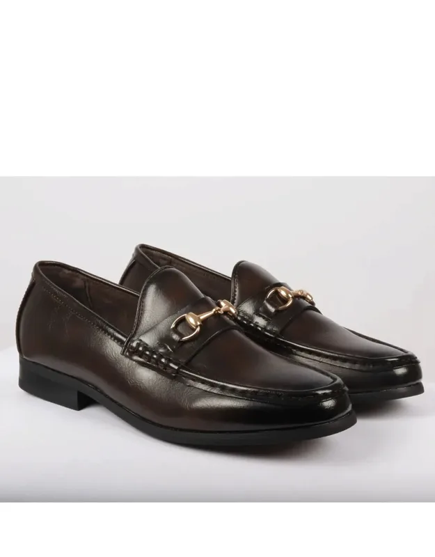 Leather Lined Slip On Buckle Loafers