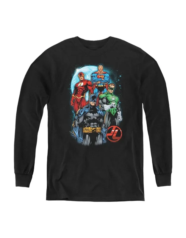 Justice League Of America The Four Youth Long Sleeve Tee - Stylish Everyday Wear, 100% Cotton