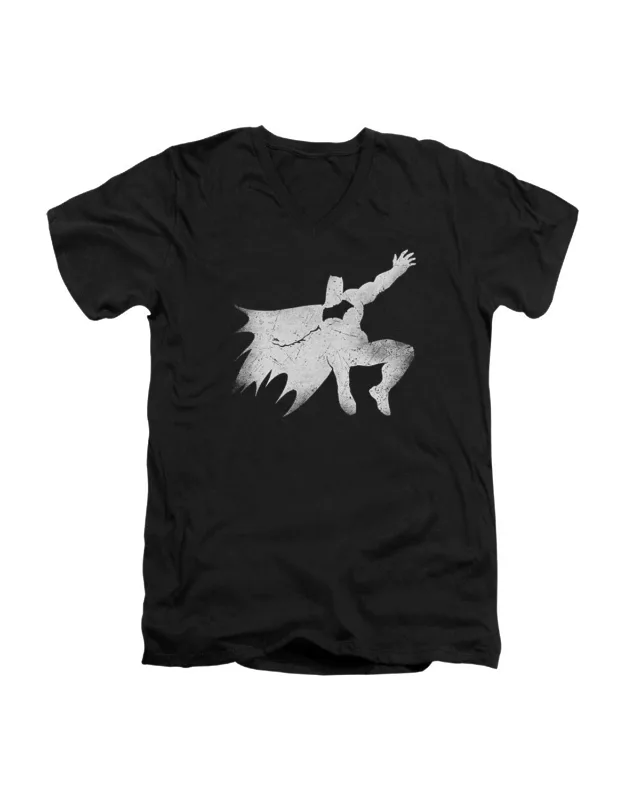 Batman V Superman Knight Silhouette Short Sleeve V Neck Premium Cotton T-shirt