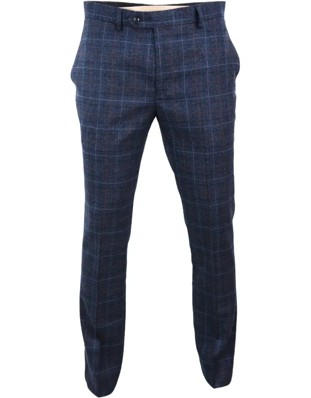 Tweed Check Trousers - Classic Tailored Fit, Premium Soft Rich Material