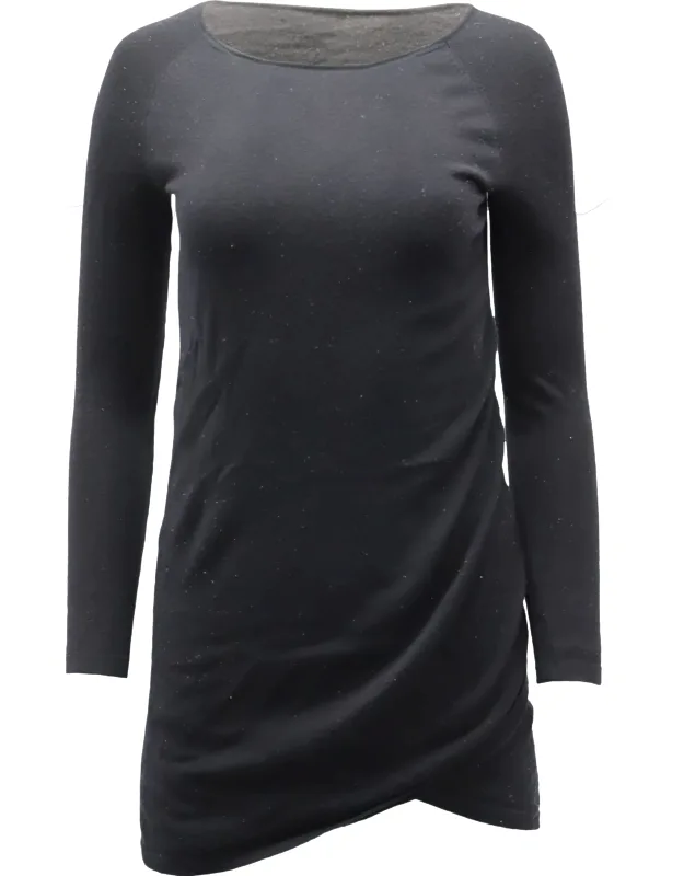 Long Sleeve Draped Jersey Dress