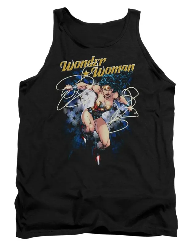 Justice League Of America Starburst Tank Top - 100% Pre-shrunk Cotton, Officially Licensed