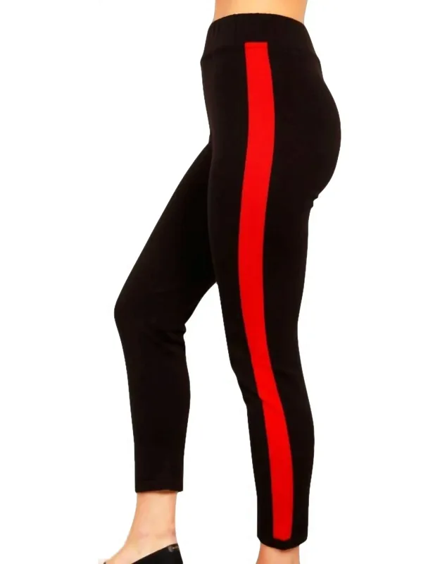 Track Pant With Elastic Waistline And Stripe Side Detail