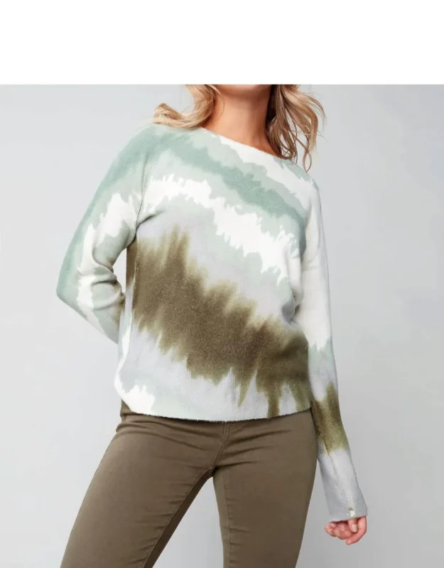 Reversible Printed Sweater - Tie-dye Inspired, Relaxed Fit