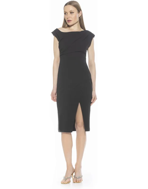 Dress With One Shoulder Neckline And Ruching Detailing
