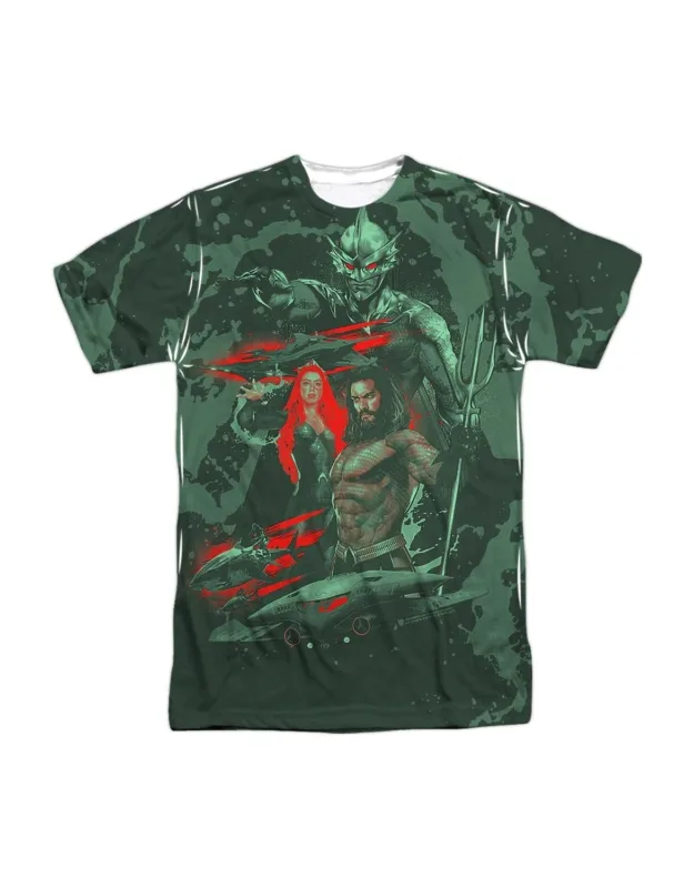 Aquaman Movie Good And Evil Short Sleeve Poly Crew Tee - Stylish For Everyday Wear, 100% Officially Licensed
