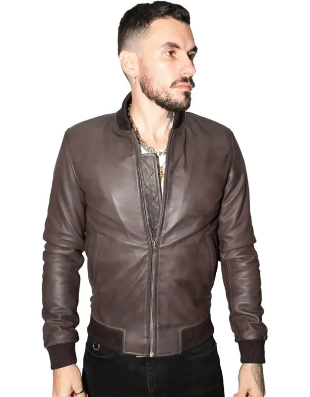 Retro Varsity Leather Bomber Jacket