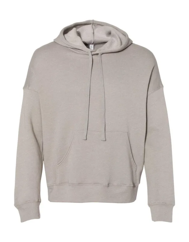 Sponge Fleece Drop Shoulder Hoodie, Pouch Pocket, Ribbed Cuffs And Waistband