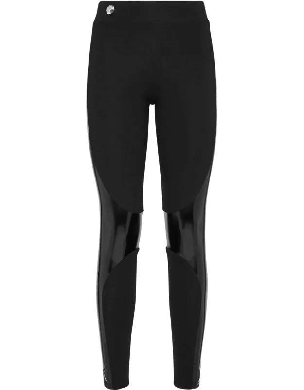 _legging With Geometrical Latex Inserts_