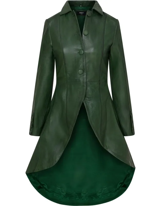 Gothic Full Length Victorian Leather Coat