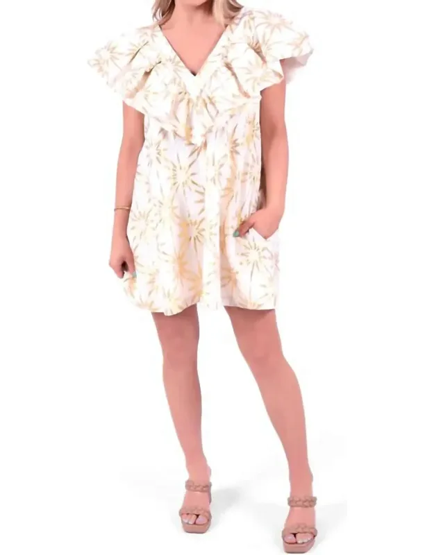 Kensington Dress With Side Slit Pockets And Flutter Tank Sleeves