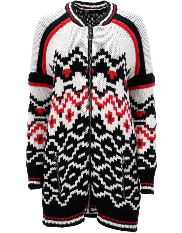Fair Isle Zip-front Cardigan