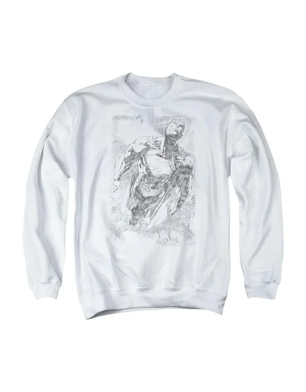 Superman Exploding Space Sketch Crewneck Sweatshirt