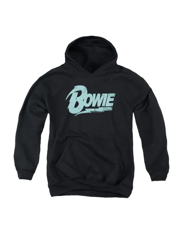 David Bowie Logo Youth Pull Over Hoodie Stylish Easy