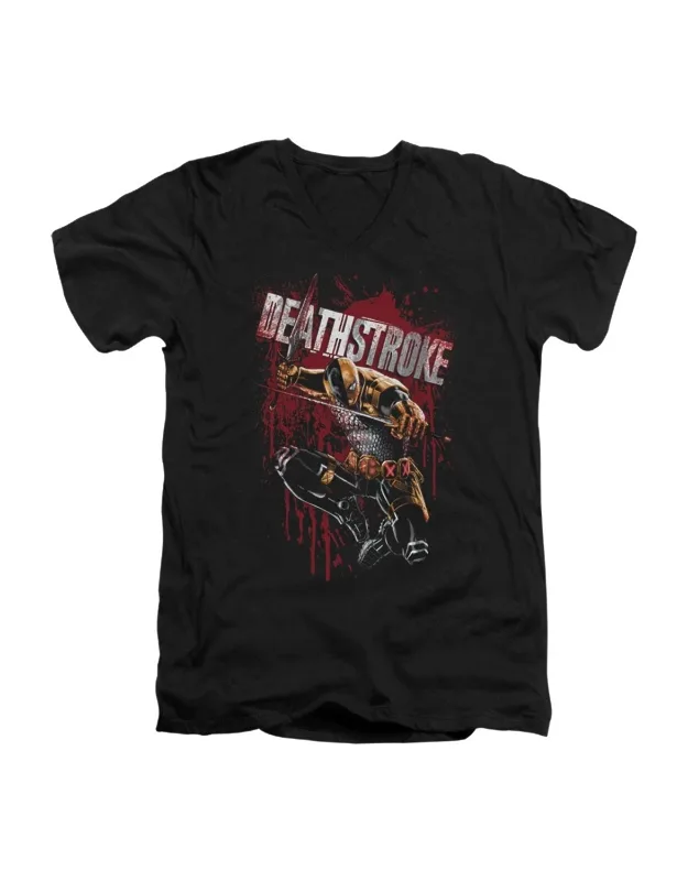 Justice League Of America Blood Splattered V Neck Premium Cotton T-shirt
