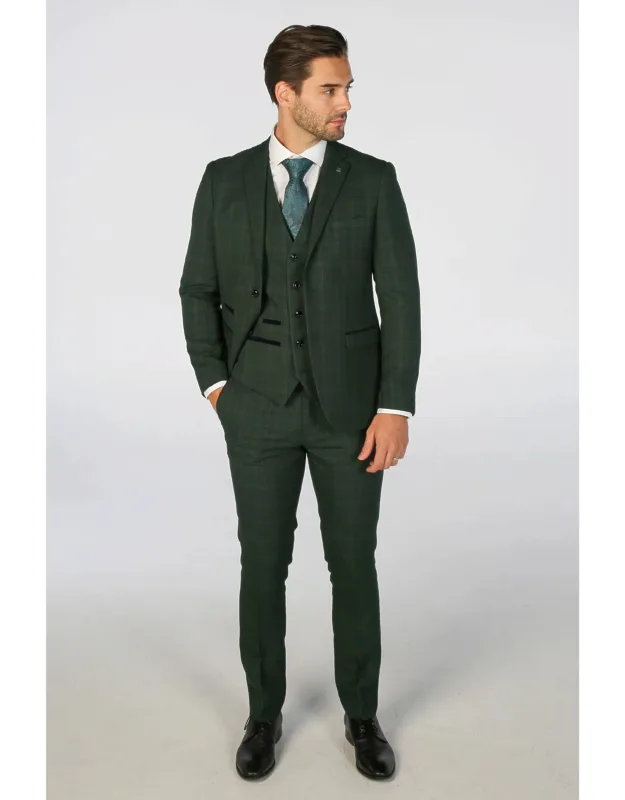 Leo 3 Piece Checked Suit With Tailored Fit And Premium Fabric Blend