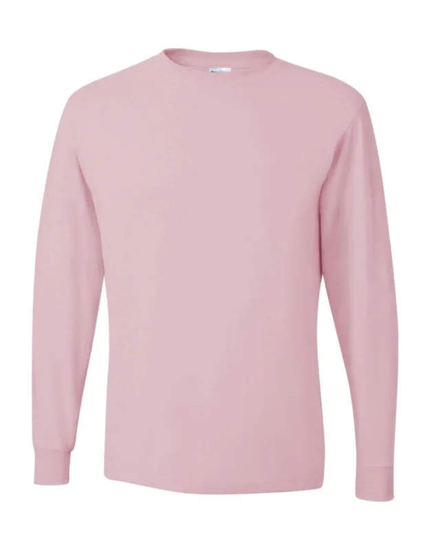 Dri-power Long Sleeve 50/50 T-shirt With Advanced Moisture-management Performance And Noticeably Softer Hand