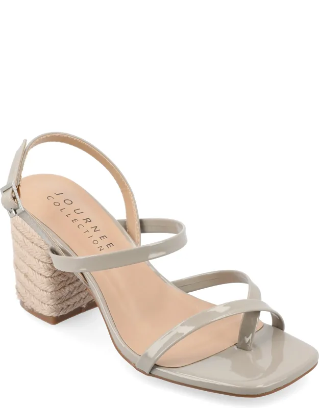 Journee Collection Olivina Sandals With Chic Espadrille Heel And Comfortable Footbed
