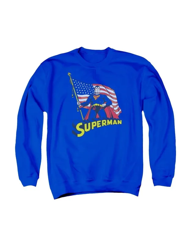 Superman American Flag Crewneck Sweatshirt