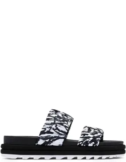 Roaming Two Strap Sandal With Buttery Soft Leather Straps And Silky Textile Straps