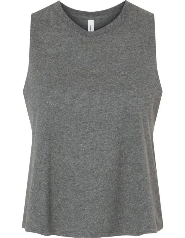 Racerback Crop Tank - Relaxed Fit, Raw Edge Armholes