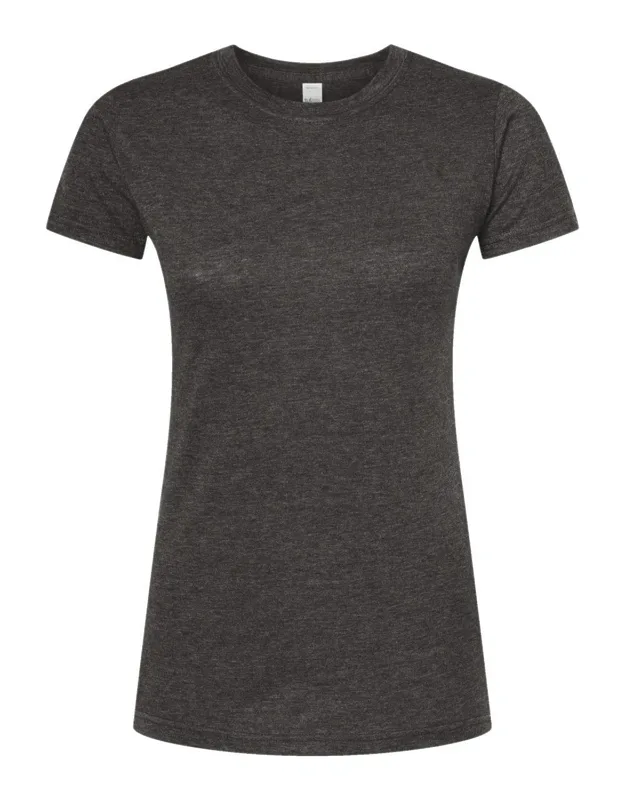 Tultex Poly-rich Slim Fit T-shirt, Heat-set To Minimize Shrinkage, Double-needle Stitching On Sleeves And Bottom Hem
