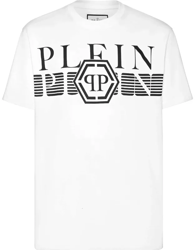 T-shirt Round Neck Ss With Rib Knit Neckline And Two Needle Stitching