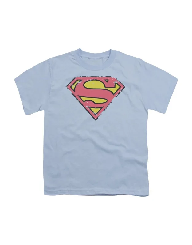 Superman Distressed Shield Short Sleeve Tee - Stylish For Everyday Wear, 100% Cotton
