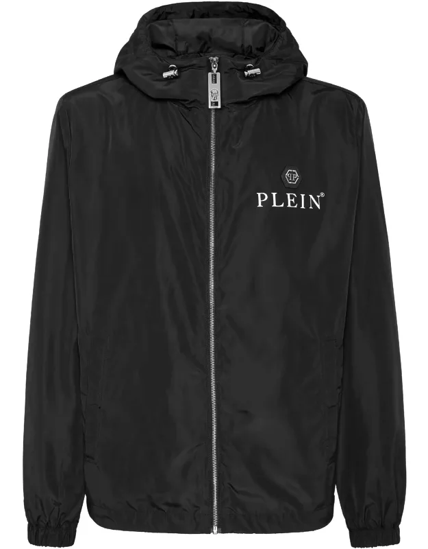 Jacket Hexagon Windbreaker With Zipper Fastening And Toggle Drawstring Hem