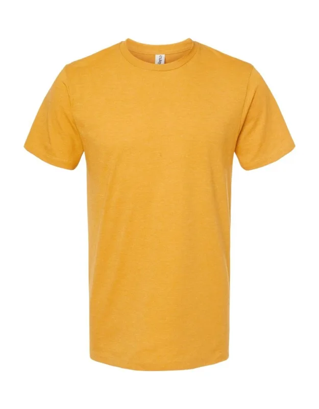Premium Cotton Blend T-shirt With Ribbed Collar And Double-needle Hem