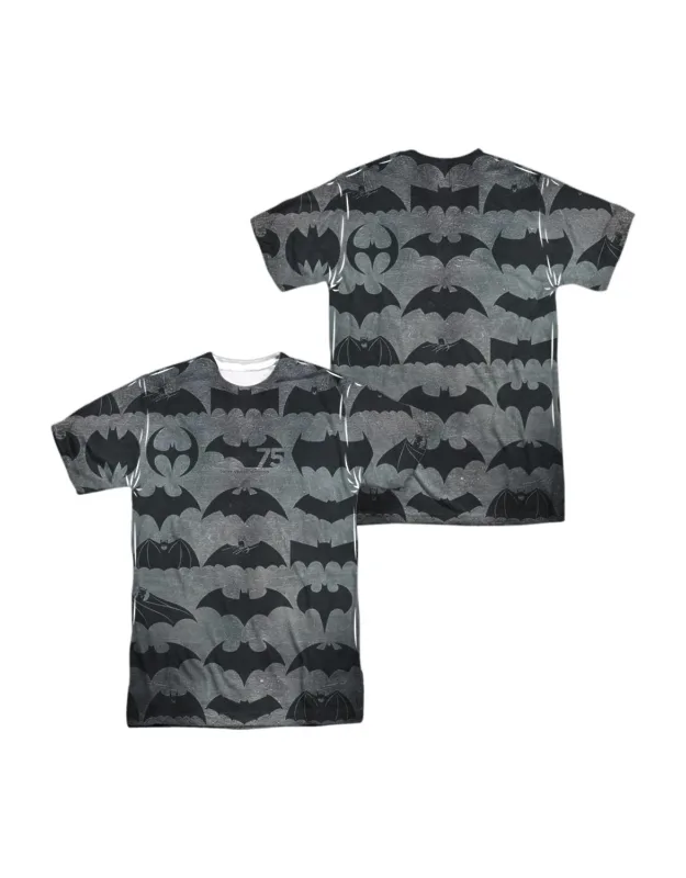 Batman 75 Symbols (front/back Print) Short Sleeve Poly Crew Tee / T-shirt Stylish, Easy