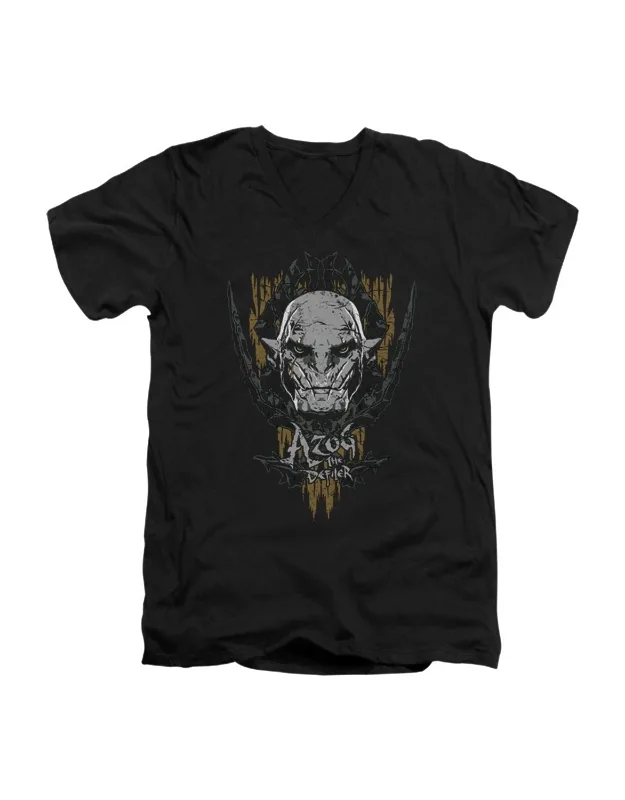 Hobbit Azog Short Sleeve V Neck Premium Cotton T-shirt