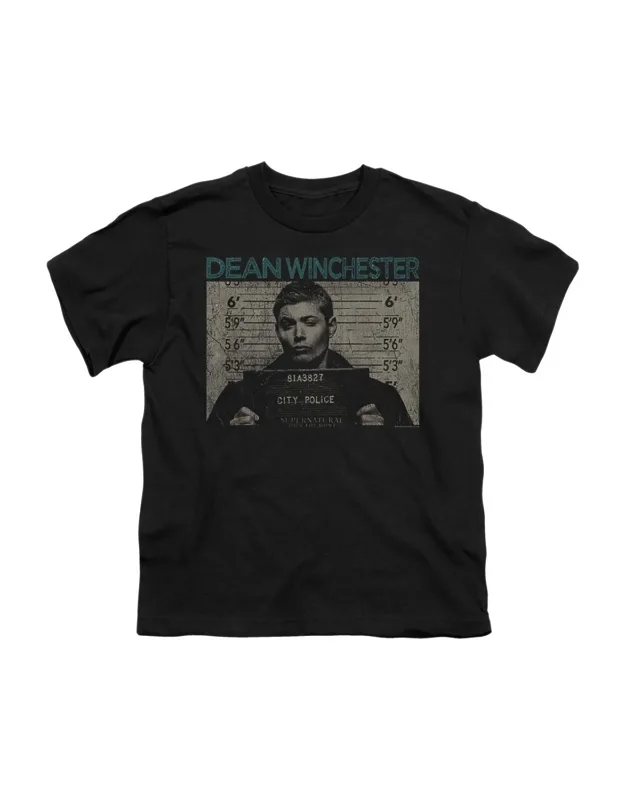 Supernatural Dean Mug Shot Short Sleeve Tee - Stylish Everyday Wear, 100% Cotton
