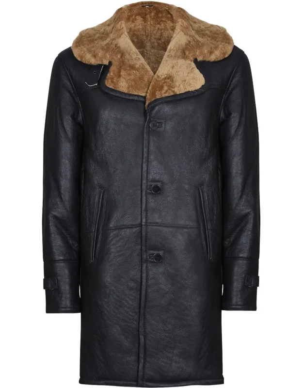 Crombie Coat With Insulated Woollen Lining And Wide Notched Collar