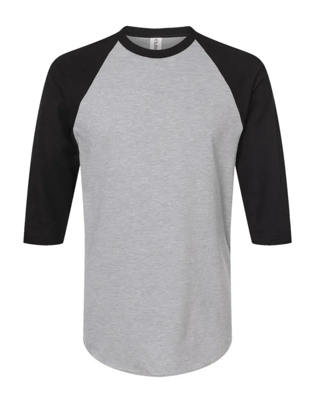Fine Jersey Raglan T-shirt - 100% Ringspun Cotton, Reactive-dyed For Longer Lasting Color