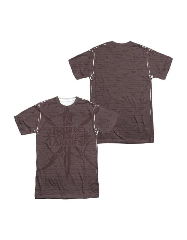 Hobbit Weapons (front/back) Short Sleeve Poly Crew Tee - Stylish For Everyday Wear, 100% Officially Licensed