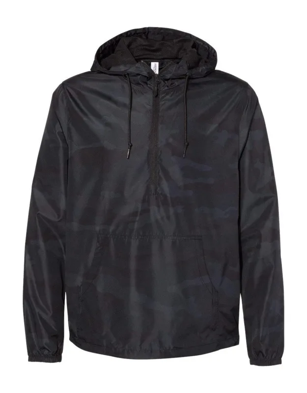 Independent Trading Co. Lightweight Quarter-zip Windbreaker Pullover Jacket With Waterproof Pressure Resistance And Elastic Cuffs