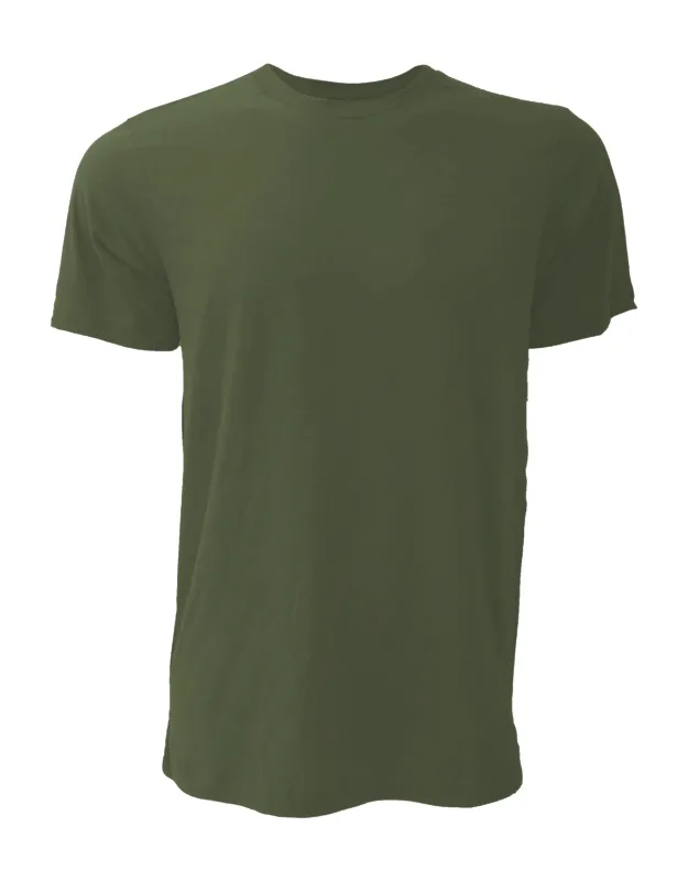 Canvas Jersey Crew Neck Short Sleeve T-shirt - Ribbed Neckline, Slim Fit