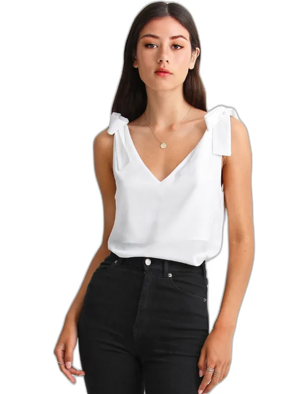 Feel For You V-neck Top - Adjustable Straps, Half-lined