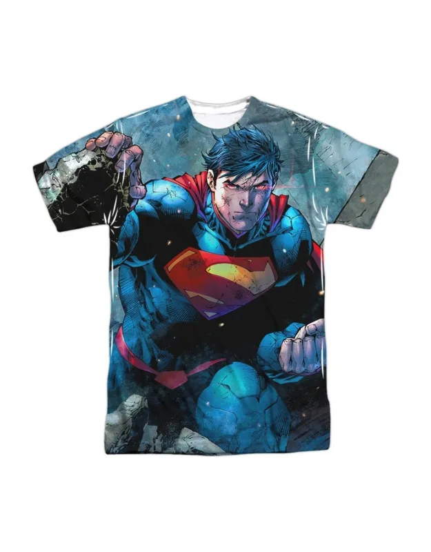 Superman Rumble Short Sleeve Poly Crew Tee - Stylish For Everyday Wear, 100% Polyester