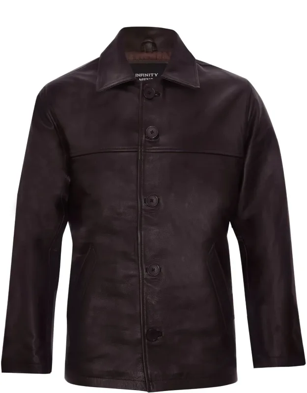 Classic Cowhide Leather Box Jacket