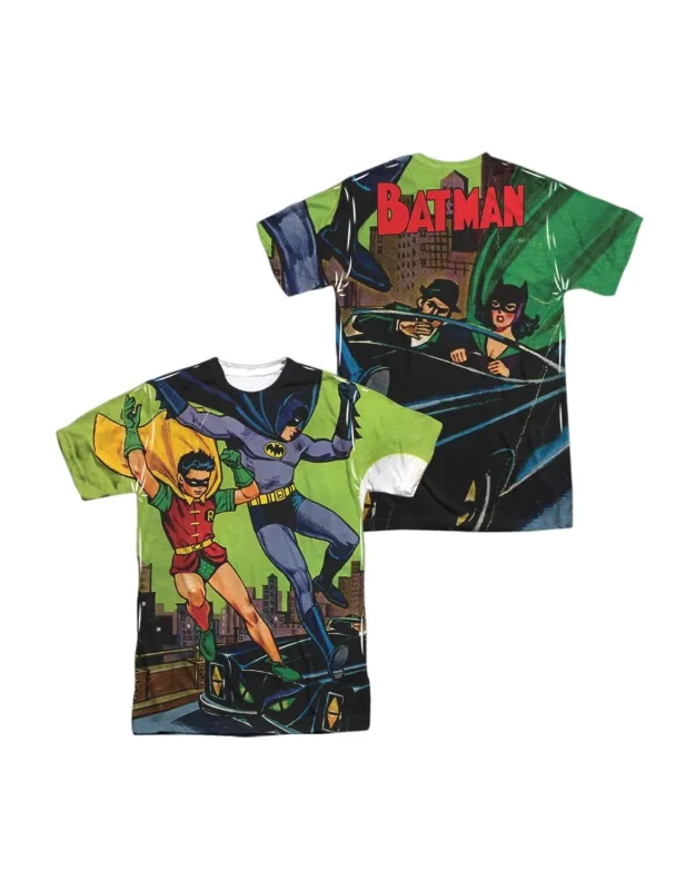 _batman Getaway (front/back Print) Short Sleeve Poly Crew Tee / T-shirt - Stylish, Easy_