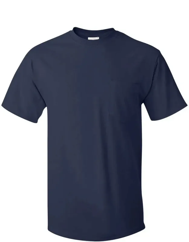 Hanes Authentic Pocket T-shirt Classic Fit, Set-in 1x1 Ribbed Crewneck