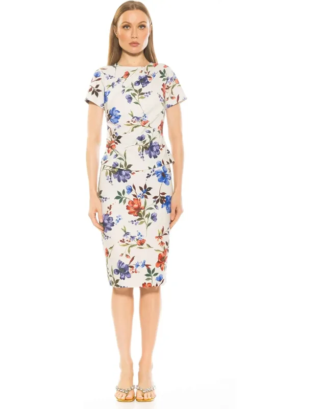 Robin Dress With Draped Bodice And Peplum Detail
