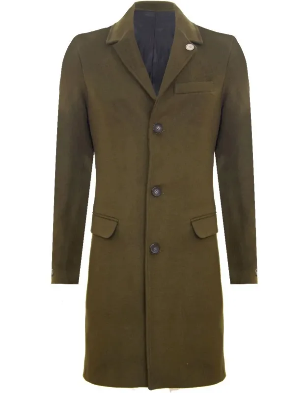 Long Wool Slim Fit Overcoat