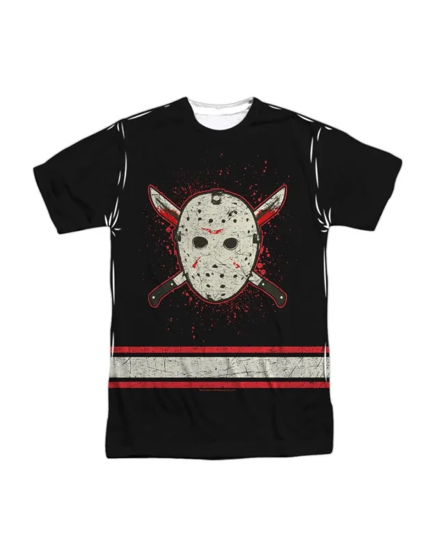 Friday The 13th Jersey Short Sleeve Poly Crew T-shirt - Stylish For Everyday Wear, 100% Officially Licensed