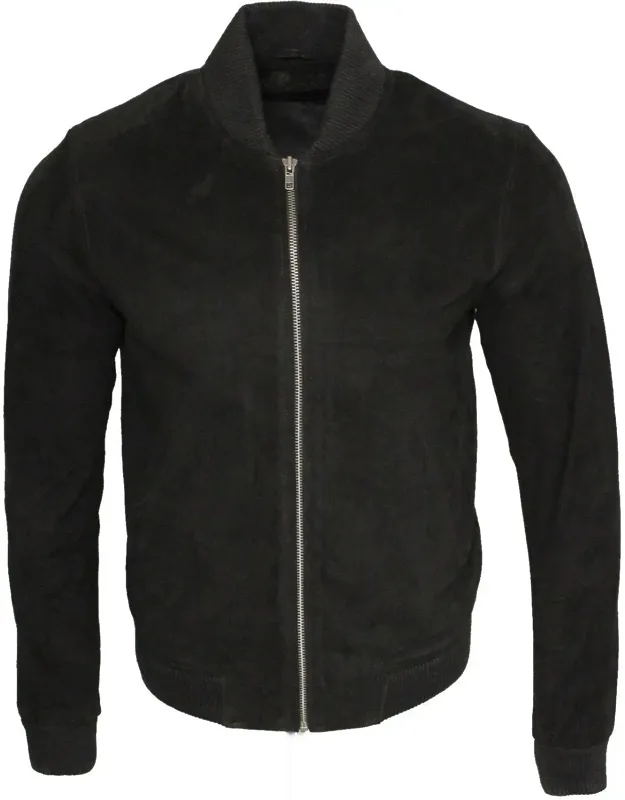 Retro Goat Suede Varsity Leather Bomber Jacket