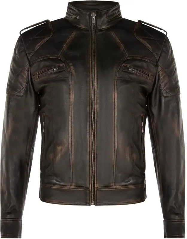 Vintage Leather Racing Biker Jacket